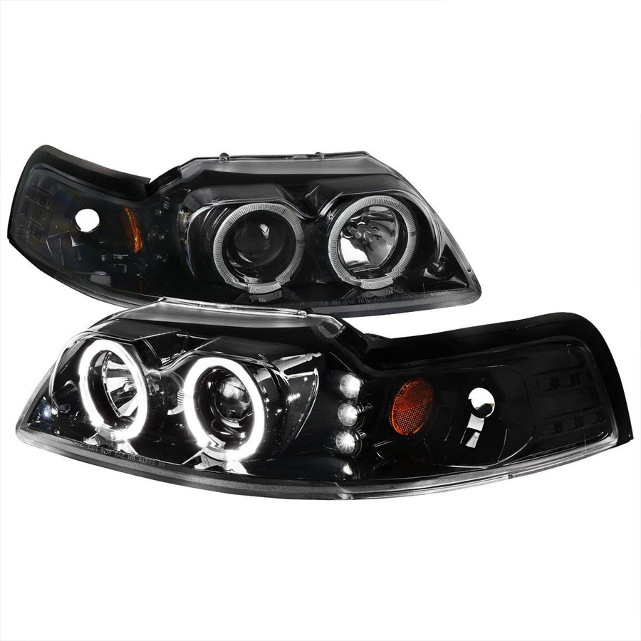 Spec-D 99-04 Ford Mustang Dual Halo LED Projector Headlights