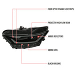 Spec-D 15-17 Mustang LED Bar Headlights Smoked OEM HID