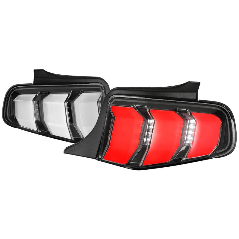 Spec-D 10-12 Mustang Tail Lights Sequential LED Black/Clear