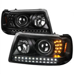 Spec-D 01-11 Ford Ranger Projector Headlights LED Strip Black/Clear