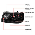 Spec-D 01-11 Ford Ranger Projector Headlights LED Strip Black/Clear