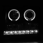 Spec-D 07-14 GMC Sierra Pickup Halo Projector Headlights Black