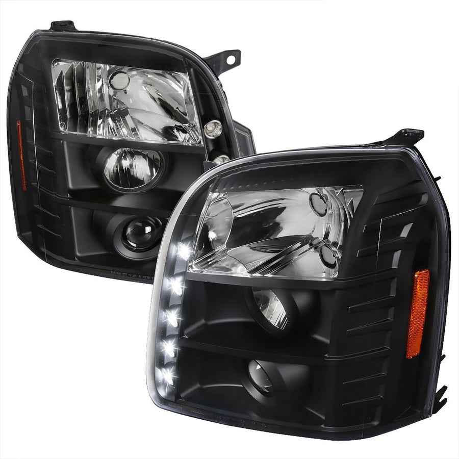 Spec-D 07-14 GMC Sierra Denali Headlights Halo Projector Black