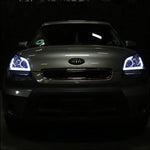 Spec-D 10-11 Kia Soul LED Bar Projector Headlights Chrome