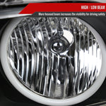 Spec-D 05-09 Ford Mustang LED Halo Headlights OEM Style Black
