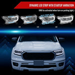 Spec-D 19-24 Ranger XL XLT Headlights OEM Style light Bar Chrome