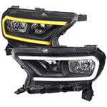 Spec-D 19-23 Ranger XL XLT Headlights OEM Style LED Bar Turns Black