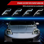 Spec-D 03-05 Nissan 350Z Headlights Projector Black SEQ