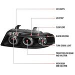 Spec-D 99-01 Audi A4/S4 Dual Halo Projector Headlights Black