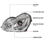 Spec-D 01-07 Mercedes C-Class W203 Projector Headlights LED Bar.