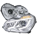 Spec-D 01-07 Mercedes C-Class W203 Projector Headlights LED Bar.