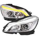 Spec-D 12-14 Mercedes W204 C-Class Headlights Sequential LED Chrome