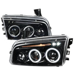 Spec-D 05-10 Dodge Charger Halo Projector Headlights Black
