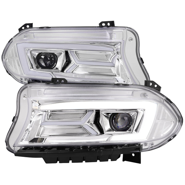 Spec-D 15-23 Dodge Charger Sequential Projector Headlights Chrome