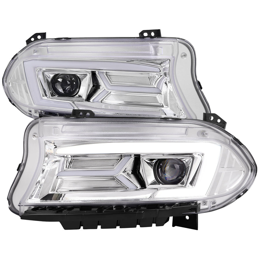 Spec-D 15-23 Dodge Charger Sequential Projector Headlights Chrome