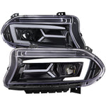 Spec-D 15-23 Dodge Charger Strip Projector Headlights SEQ Black