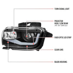 Spec-D 10-13 Chevy Camaro LED Bar Projector Headlights Black