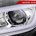 Spec-D 14-15 Chevy Camaro Projector Headlights SEQ LED Strip Chrome