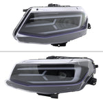 Spec-D 16-18 Chevy Camaro Headlights LED Strip Sequential Black