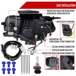 Spec-D 16-18 Chevy Camaro Headlights LED Strip Sequential Black