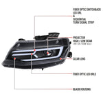 Spec-D 16-18 Chevy Camaro Headlights LED Strip Sequential Black