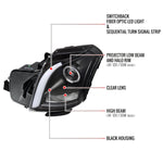 Spec-D 03-07 Cadillac CTS Headlights Halo Projector Black SEQ