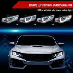 Spec-D 16-21 Honda Civic Sequential LED Headlights Chrome
