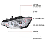 Spec-D 12-15 F30 3-Series 4DR Dual U-Bar Projector Headlights Chrome