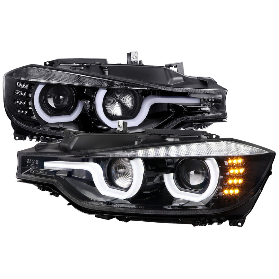 Spec-D 12-15 BMW F30 3-Series 4DR Projector Headlights HID Type Black