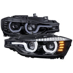 Spec-D 12-15 F30 3-Series 4DR Dual U-Bar Pro Headlights Chrome/Smoked