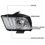 Spec-D 05-09 Ford Mustang LED Bar Projector Headlights Chrome