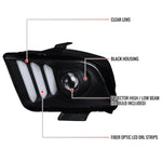 Spec-D 05-09 Ford Mustang LED Bar Projector Headlights Matte Black