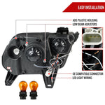 Spec-D 10-14 Ford Mustang Headlights Dual Projector Jet Black/Clear