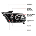Spec-D 10-14 Ford Mustang Headlights Dual Projector Jet Black/Clear