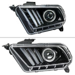Spec-D 10-14 Ford Mustang Headlights Sequential Turn Signals Black