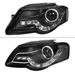 Spec-D 06-10 VW Passat Halo Headlights R8 Style Light Strip Black