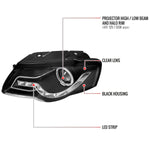 Spec-D 06-10 VW Passat Halo Headlights R8 Style Light Strip Black