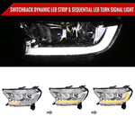 Spec-D 19-22 Ford Ranger SEQ LED Bar Projector Headlights Chrome