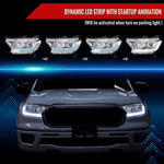 Spec-D 19-22 Ford Ranger SEQ LED Bar Projector Headlights Chrome