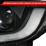 Spec-D 19-22 Ford Ranger SEQ LED Bar Projector Headlights Black
