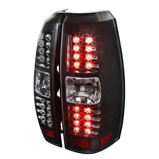 Spec-D 07-12 Chevy Avalanche LED Tail Lights Matte Black/Clear