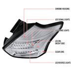 Spec-D 15-19 Ford Focus Hatchback LED Tail Lights Chrome/Clear