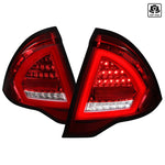 Spec-D 10-12 Ford Fusion LED Chrome Tail Lights Red Clear Lens