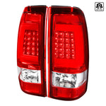 Spec-D 99-02 Silverado 99-06 Sierra LED Tail Lights Chrome/Red/Clear