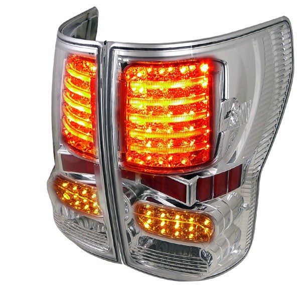 Spec-D 07-12 Toyota Tundra LED Tail Lights Chrome Housing
