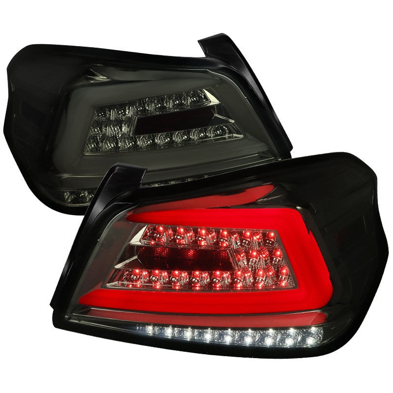 Spec-D 15-21 WRX White Bar LED SEQ Tail Lights Chrome/Smoked