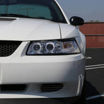 Spec-D 99-04 Mustang Dual Halo Projector Headlights Chrome