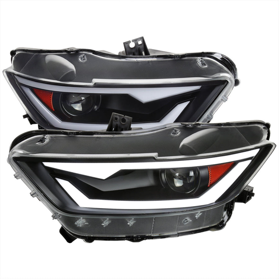 Spec-D 18-20 Mustang Shelby Projector Headlights Black OEM HID