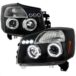 Spec-D 04-15 Nissan Titan Halo Projector Headlights Black