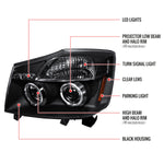 Spec-D 04-15 Nissan Titan Halo Projector Headlights Black